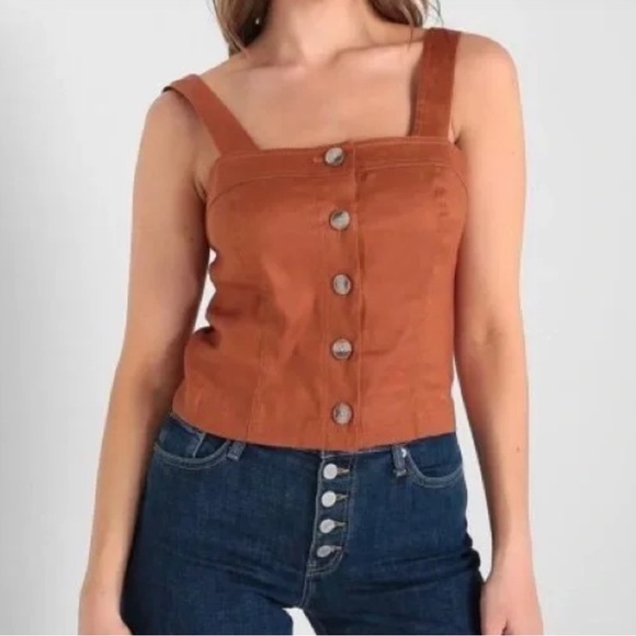 Banana Republic Orange Button Tank Top - Picture 2 of 10